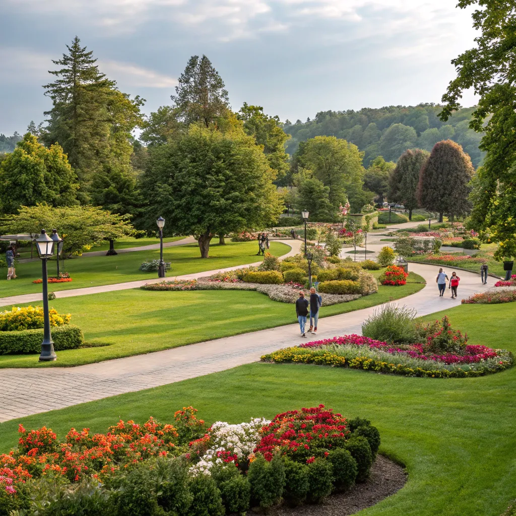 Beautifully landscaped public area